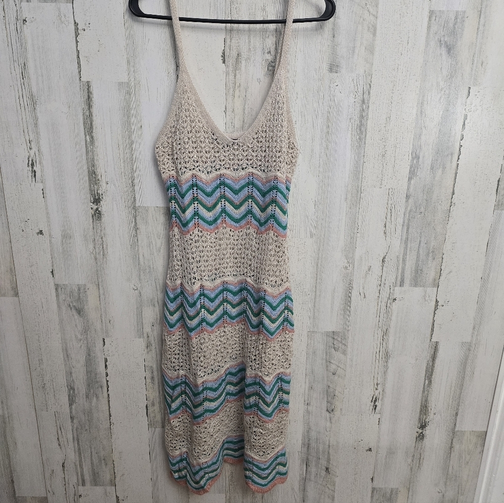 Almost Famous Colorful Chevron Knit Summer Dress Womens Plus Size 2X